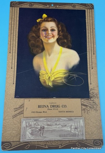 1945 vintage pinup calendar - pinup,